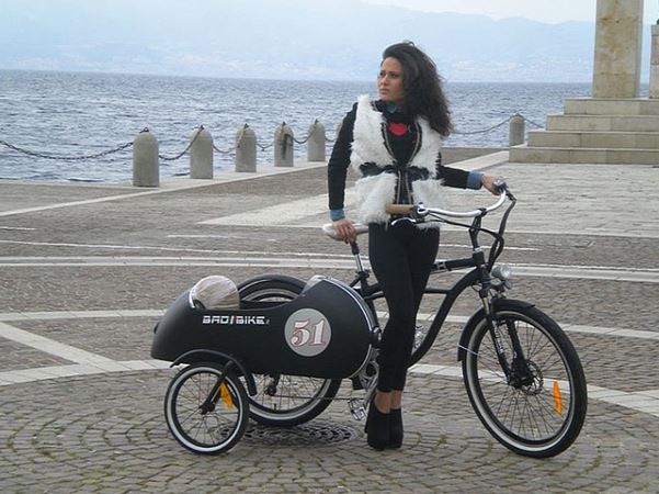 motorized bicycle with sidecar