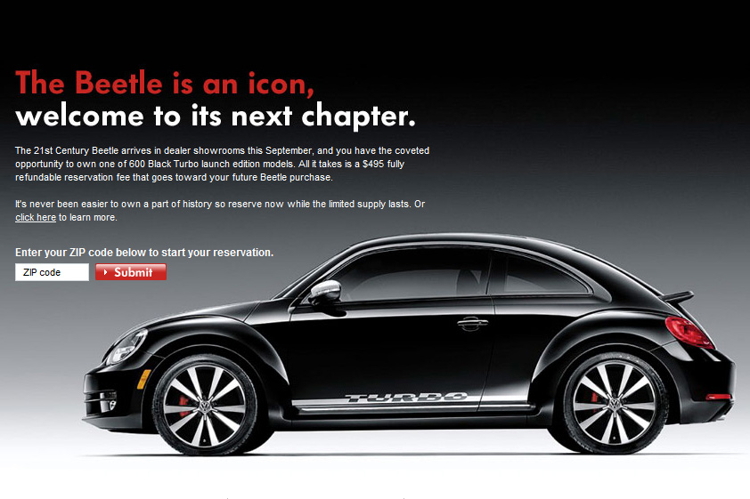 2012 Volkswagen Beetle Black Turbo edition