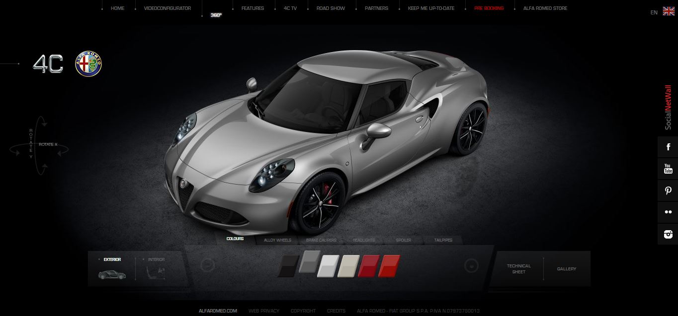 Alfa Romeo 4C Configurator