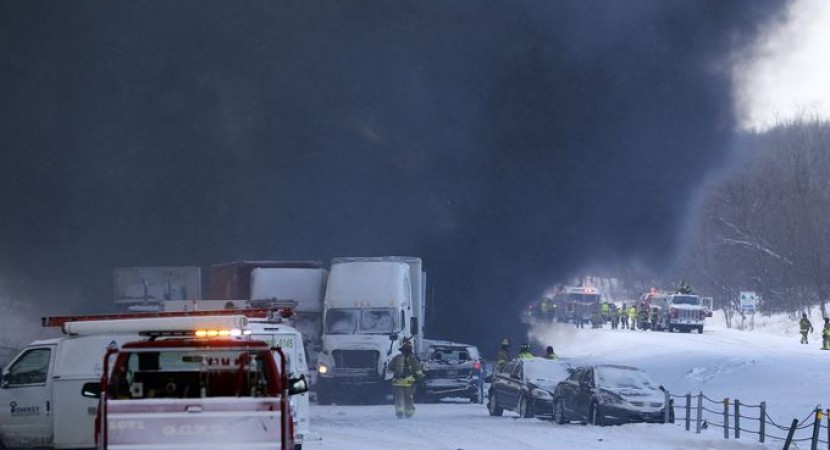 Massive Highway Accident 193-vehicle pileup on I-94, Michigan USA