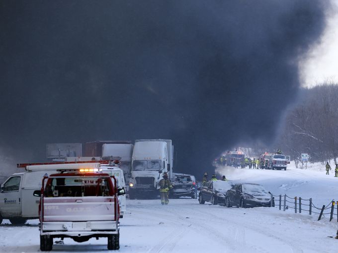 Massive Highway Accident 193-vehicle pileup on I-94, Michigan USA