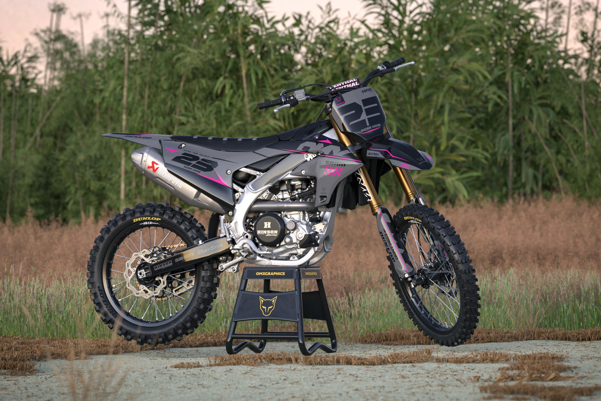 Yamaha Dirt Bike Graphics Kit Grey Color