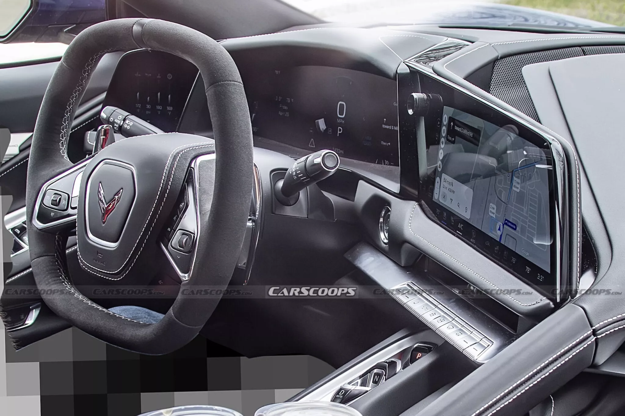 2026 Corvette Facelift Interior Spy Photos (2)