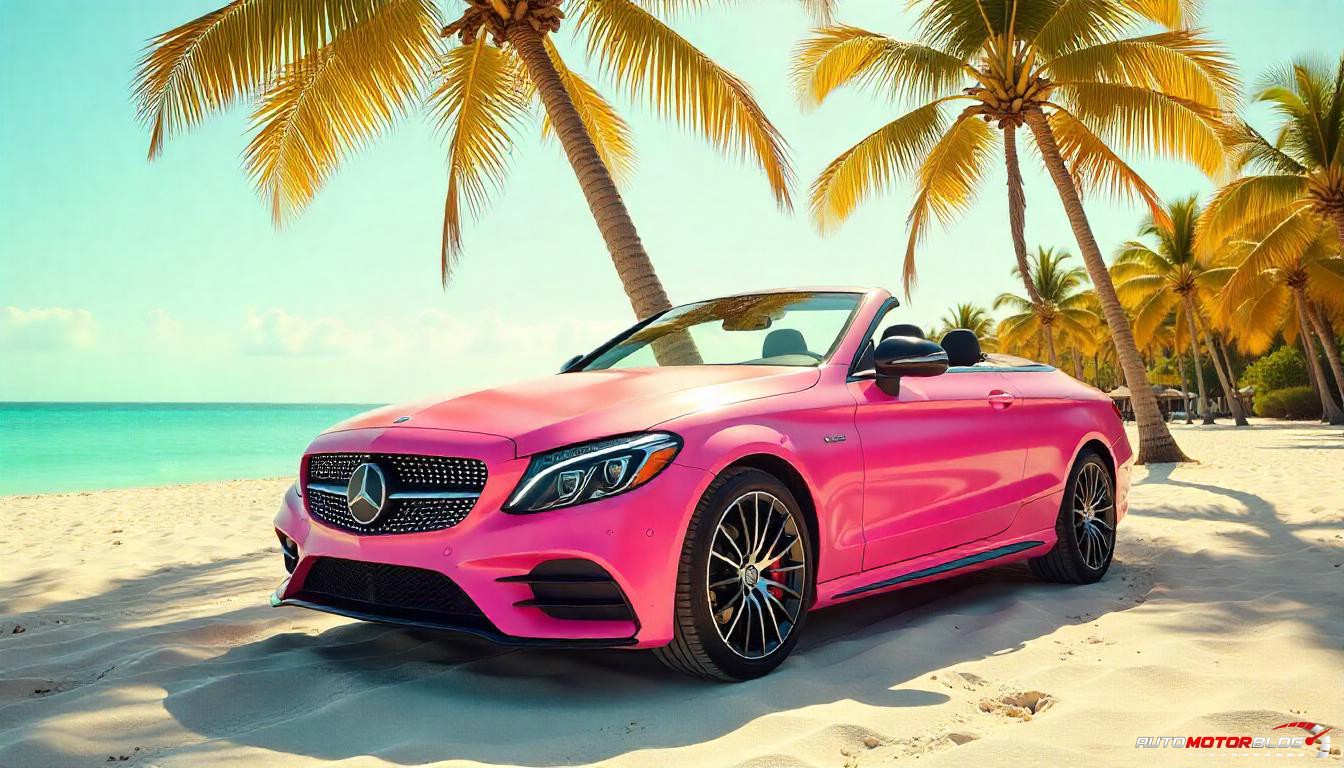 Pink Mercedes Benz C Class Cabrio (1)