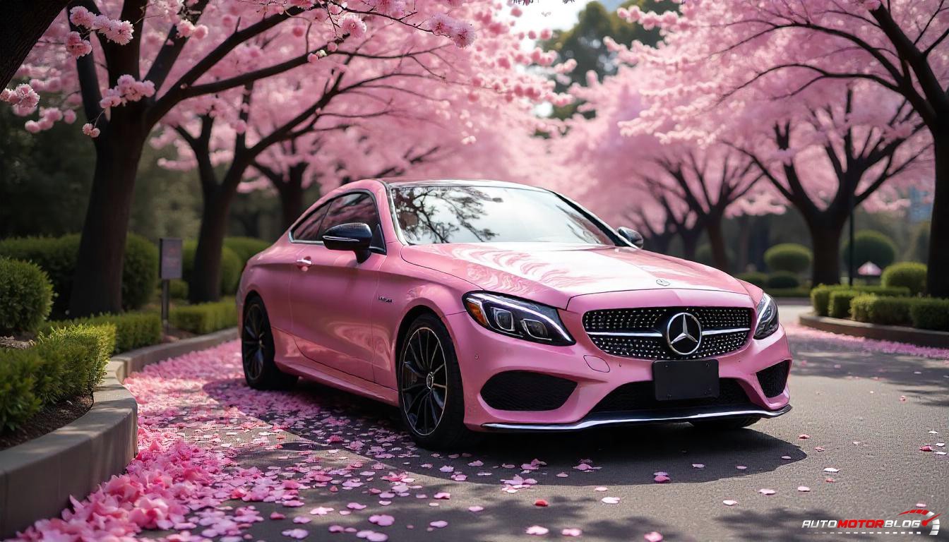Pink Mercedes Benz C Class Coupe (1)