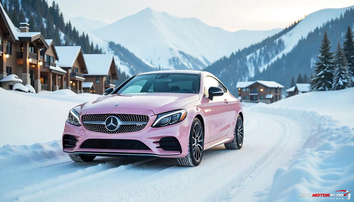 Pink Mercedes Benz C Class Coupe (2)