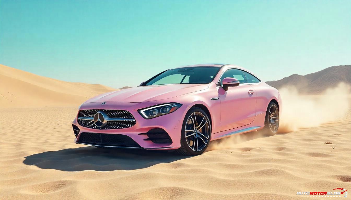 Pink Mercedes Benz C Class Coupe (3)