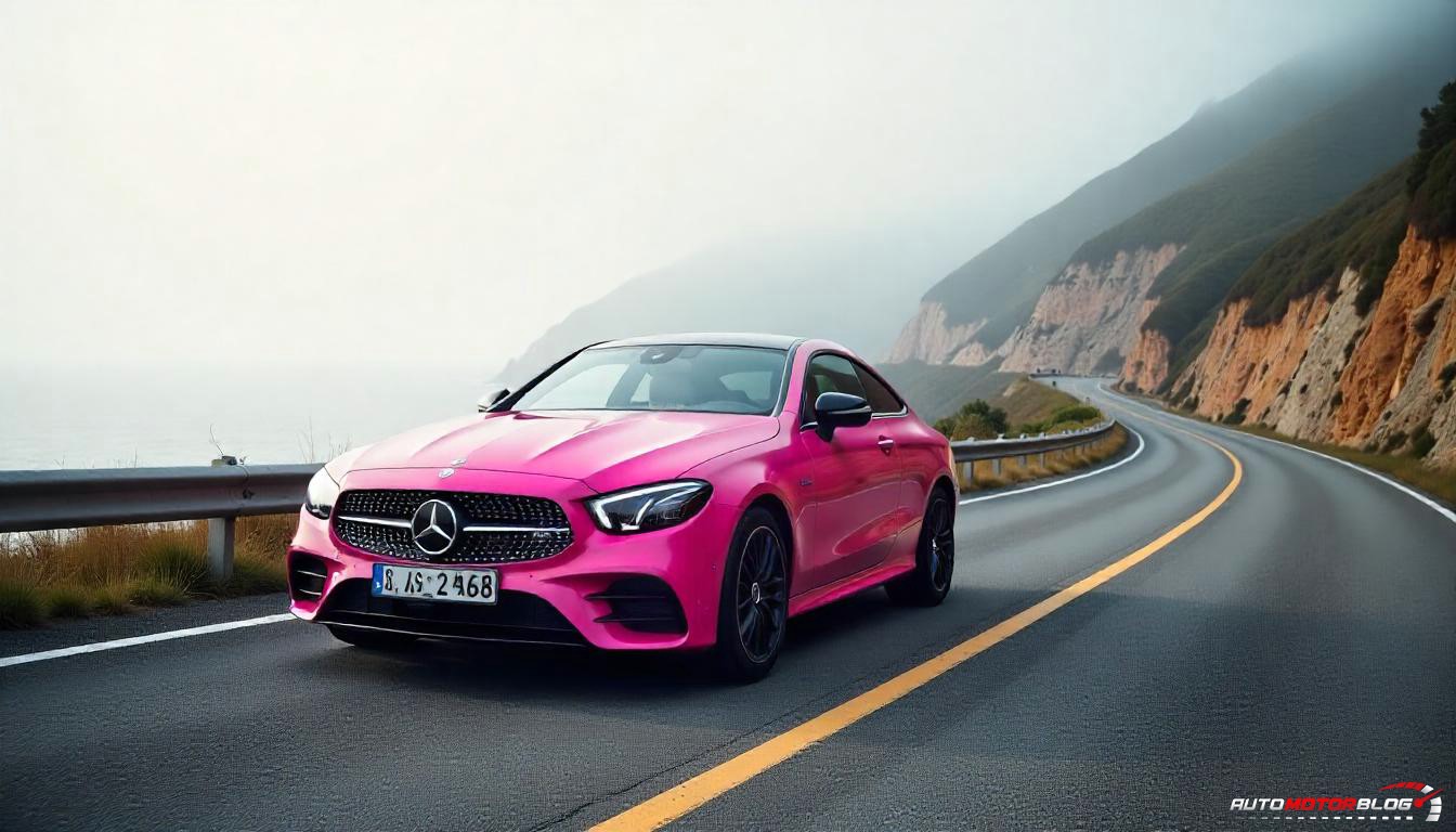 Pink Mercedes Benz C Class Coupe (4)