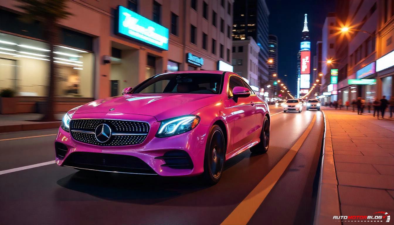 Pink Mercedes Benz E Class Coupe (1)
