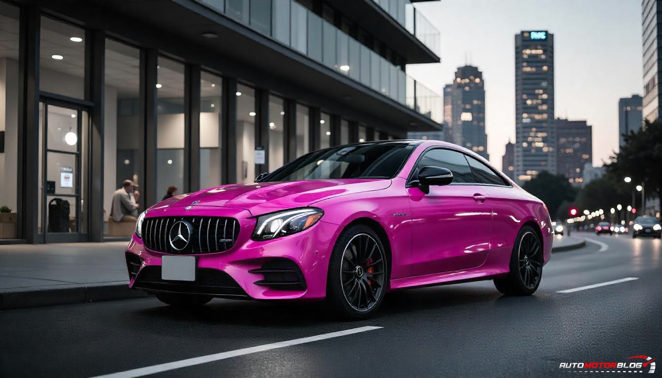 Pink Mercedes Benz E Class Coupe (2)
