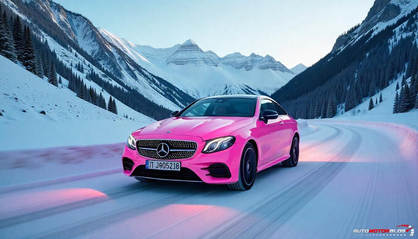 Pink Mercedes Benz E Class Coupe (3)