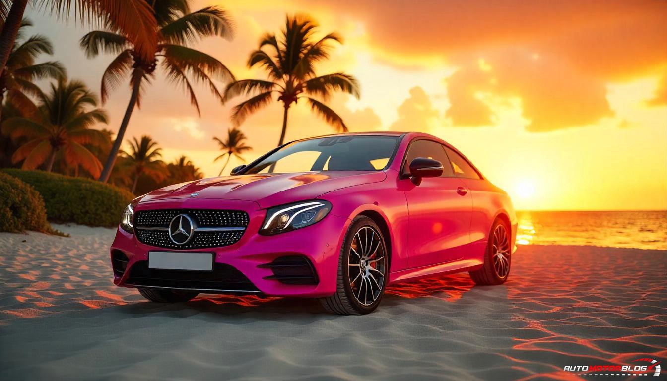 Pink Mercedes Benz E Class Coupe (4)