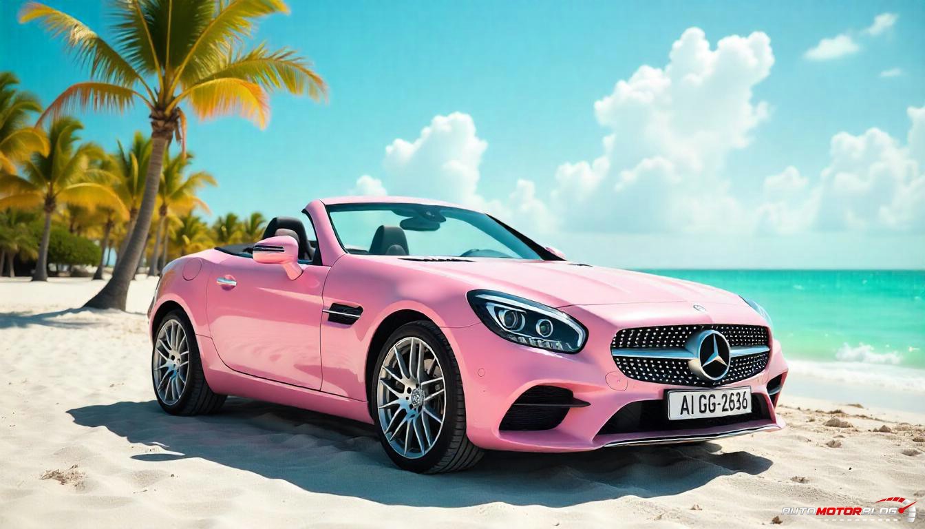 Pink Mercedes Benz SLC (1)