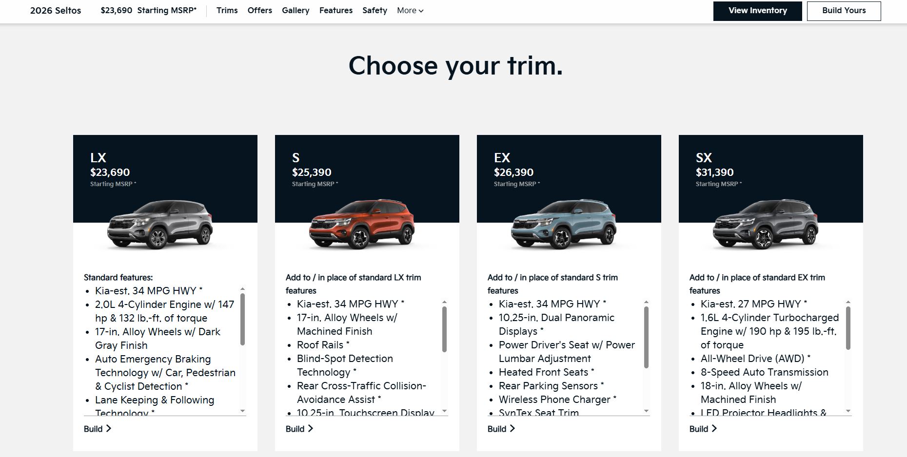 2026 Kia Seltos Prices