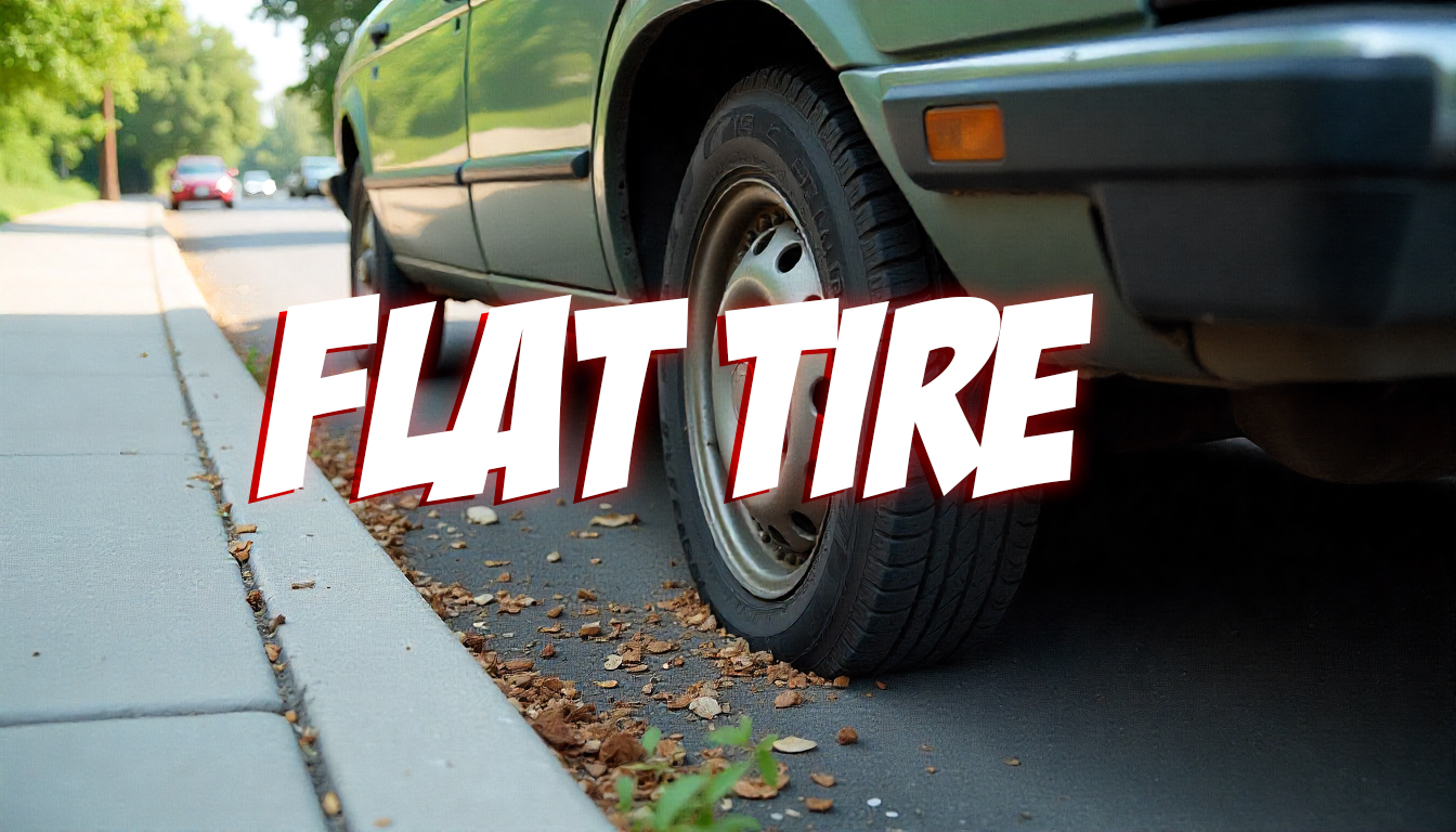 Essentials of a Flat Tire and a Patched Tire