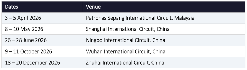 The 2026 Lotus Cup China Season Schedule