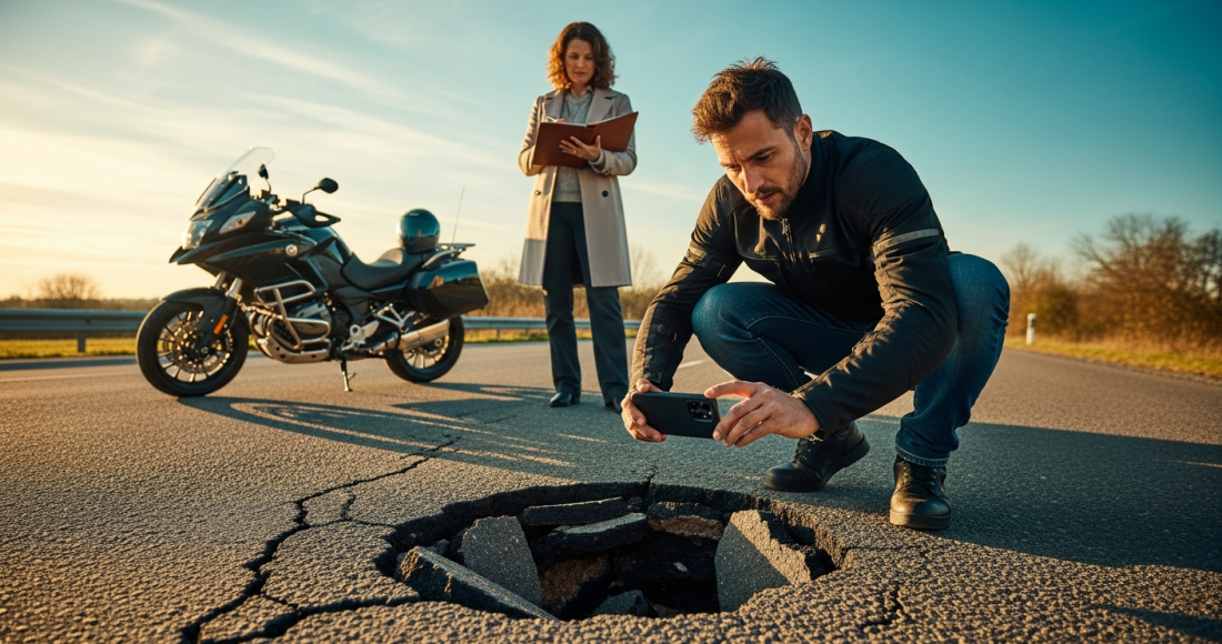 What to Do When a Road Defect Causes a Motorcycle Crash