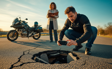 What to Do When a Road Defect Causes a Motorcycle Crash