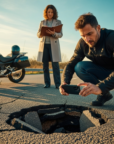 What to Do When a Road Defect Causes a Motorcycle Crash