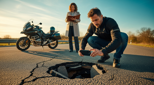 What to Do When a Road Defect Causes a Motorcycle Crash