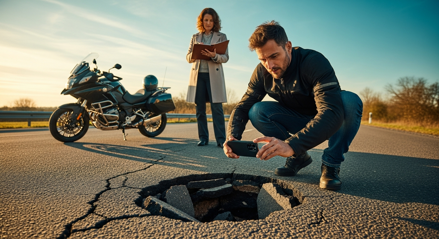 What to Do When a Road Defect Causes a Motorcycle Crash