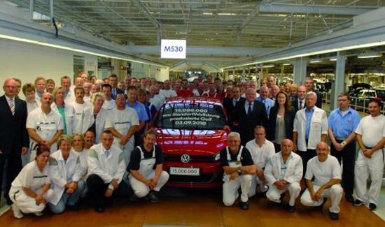 Volkswagen celebrating the 15th million Golf
