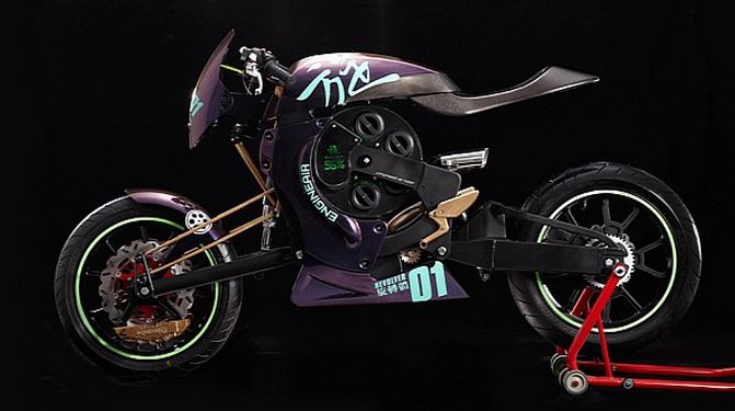 Revolver air-powered motorcycle