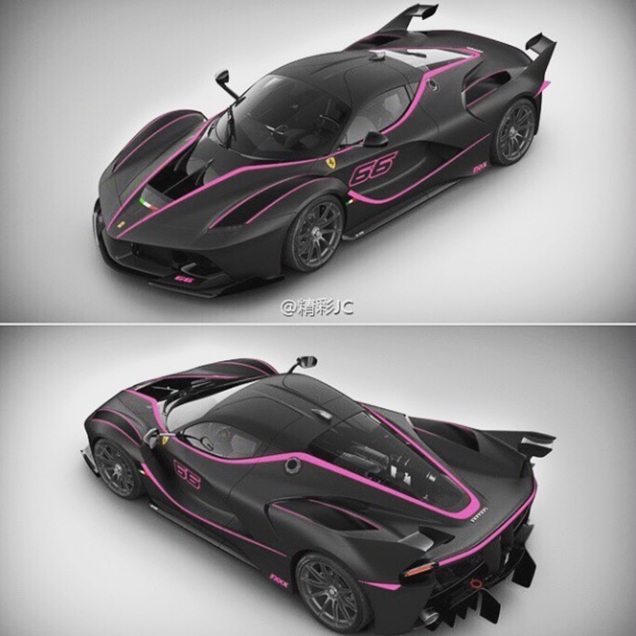 Black Ferrari FXX K with Pink Accents Black Ferrari FXX K with Pink Accents
