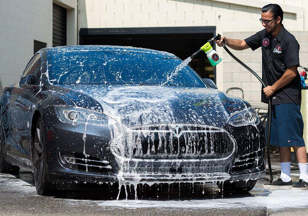 Washing the car every month.